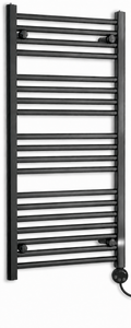 400mm wide 1000mm high black electric towel radiator — round heating kit