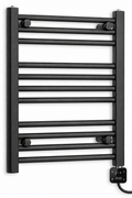 400mm wide 600mm high black electric towel radiator — digital heating kit