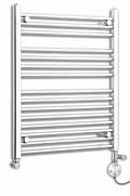 450mm wide 800mm high chrome electric towel radiator – dual round heating kit