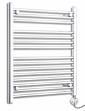 450mm wide 800mm high chrome electric towel radiator – round heating kit