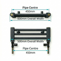 Pipe centres diagram for 500mm wide towel radiator