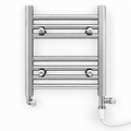 550mm wide 400mm high chrome electric towel radiator – dual standard heating kit