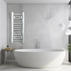 350m wide 600mm High Flat Chrome Towel Rail Radiator