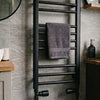 200mm Wide 600mm High Black Heated Towel Rail Radiator