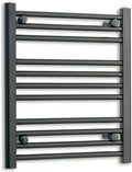 Matt black radiator body reference on a white background