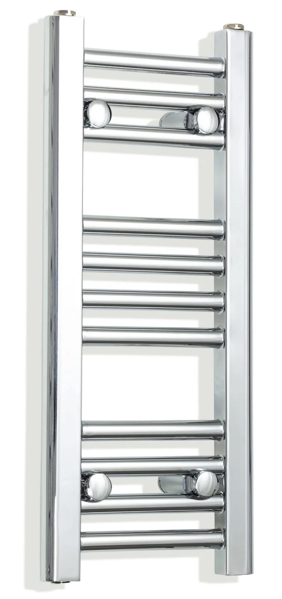 350mm wide 600mm high polished chrome radiator body reference on a white background