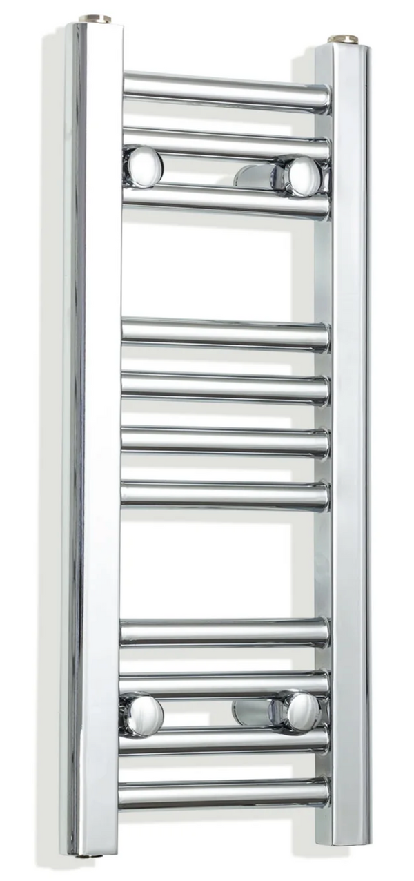 350mm wide 600mm high polished chrome radiator body reference on a white background