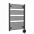 650mm wide 1000mm high black electric towel radiator — digital heating kit