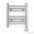 650mm wide 400mm high chrome electric towel radiator – round heating kit