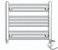 650mm wide 600mm high chrome electric towel radiator – dual round heating kit