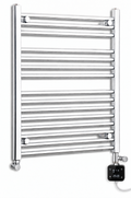 650mm wide 800mm high chrome electric towel radiator – dual digital heating kit