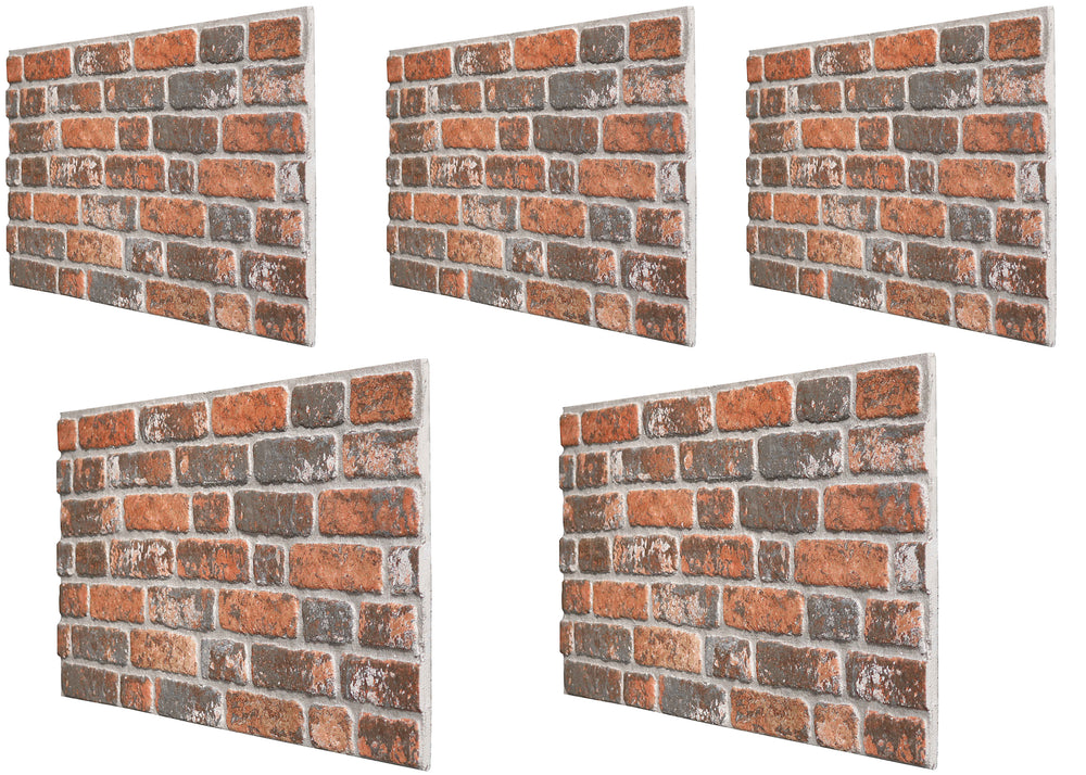 Red Brick 3D Wall Panels – 5 Pack