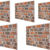3D 5 Pack 2.5 sq.m. 26.91sq.ft Panel - Floor-to-Ceiling Polystyrene Panel Stone Look for Kitchen, Bathroom, Balcony, Bedroom, Living Room, Kitchen Back Wall and Patio 5 panels (Red Brick)