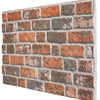 3D 5 Pack 2.5 sq.m. 26.91sq.ft Panel - Floor-to-Ceiling Polystyrene Panel Stone Look for Kitchen, Bathroom, Balcony, Bedroom, Living Room, Kitchen Back Wall and Patio 5 panels (Red Brick)