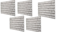 3D Wall Panel 5 Pack 2.5 sq.m. 26.91 sq.ft- Floor-to-Ceiling Polystyrene Panel Stone Look for Kitchen, Bathroom, Balcony, Bedroom, Living Room, Kitchen Back Wall and Patio 5 panels (White