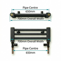 Pipe centres diagram for 700mm wide towel radiator
