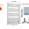 700mm wide 1000mm High Flat Chrome Heated Towel Rail Radiator