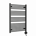 700mm wide 1000mm high black electric towel radiator — round heating kit