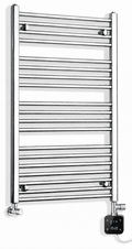 700mm wide 1000mm high chrome electric towel radiator – dual digital heating kit