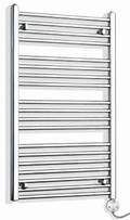 700mm wide 1000mm high chrome electric towel radiator – round heating kit