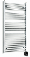 700mm wide 1200mm high chrome electric towel radiator – digital heating kit