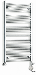 700mm wide 1200mm high chrome electric towel radiator – dual round heating kit