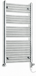 700mm wide 1200mm high chrome electric towel radiator – dual standard heating kit