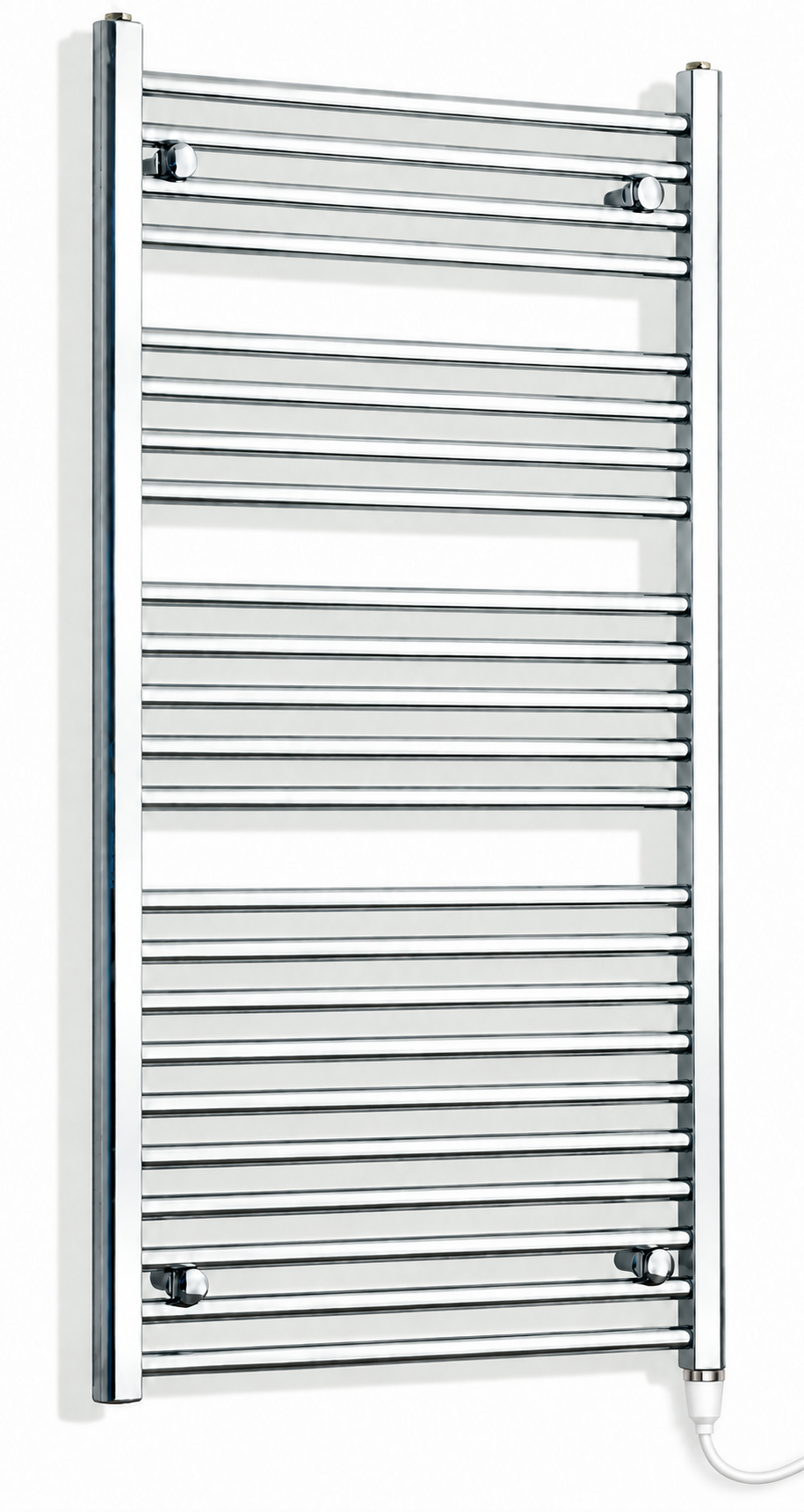 700mm wide 1200mm high chrome electric towel radiator – standard heating kit