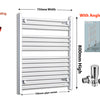 750mm wide 800mm High Flat Chrome Heated Towel Rail Radiator