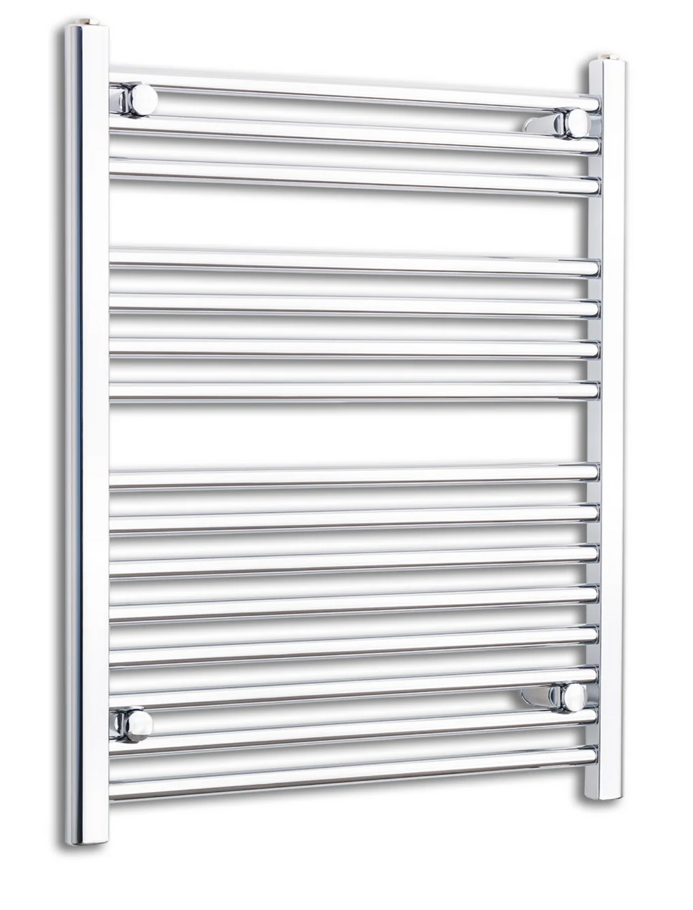 800mm wide 800mm high polished chrome radiator body reference on a white background