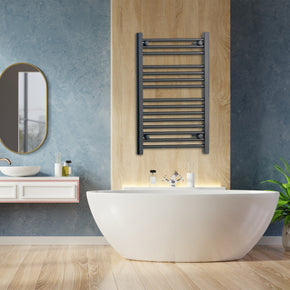 600mm wide 800mm High Black Heated Towel Rail Radiator