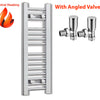 200mm Wide 800mm High Flat  Chrome Heated Towel Rail Radiator