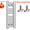 200mm Wide 800mm High Flat  Chrome Heated Towel Rail Radiator