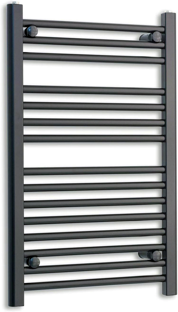 Matt black radiator body reference on a white background
