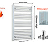800mm Wide 1000mm High Flat Chrome Heated Towel Rail Radiator