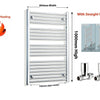 800mm Wide 1000mm High Flat Chrome Heated Towel Rail Radiator