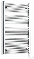800mm wide 1000mm high chrome electric towel radiator – standard heating kit