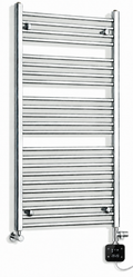 800mm wide 1200mm high chrome electric towel radiator – dual digital heating kit