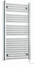 800mm wide 1200mm high chrome electric towel radiator – standard heating kit
