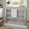 850mm Wide 600mm High Flat Chrome Heated Towel Rail Radiator