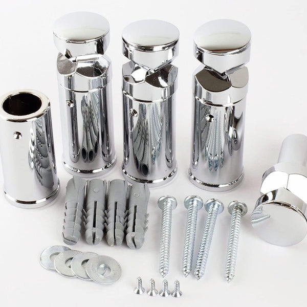 Brackets for Heated Towel Rail Radiators Set of Universal Fit Flat Or Curved Chrome