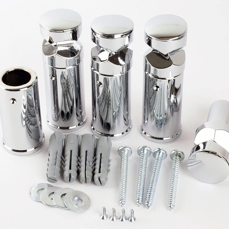 Brackets for Heated Towel Rail Radiators Set of Universal Fit Flat Or Curved Chrome