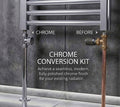 Chrome Towel Radiator Pipe Covers – 2 × 200mm Tubes + 2 × 55mm Covers