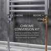 Chrome Towel Radiator Pipe Covers – 2 × 200mm Tubes + 2 × 55mm Covers