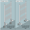 350mm Wide 800mm High Flat Chrome Heated Towel Rail Radiator