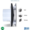 Black Bathroom Extractor Fan 4 Inch Silent Ventilation with Timer Wall or Ceiling Mount IP44