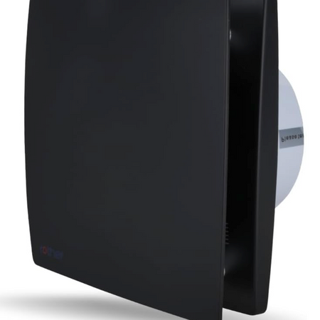 Black Bathroom Extractor Fan 4 Inch Silent Ventilation with Timer Wall or Ceiling Mount IP44