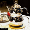Traditional Turkish Caydanlik Teapot Tea Maker Stainless Steel