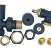 Modern Black 8mm Angled Towel Rail Radiator Valve Pair