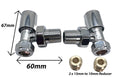 Towel Rail Radiator Valve Angled Chrome in Pair 10mm